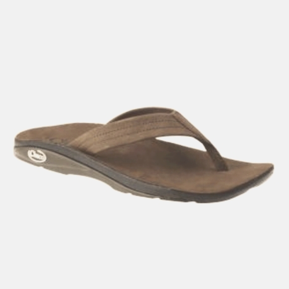 Chaco Classic Leather Thong Flip Flop Sandal Brown Women's 7 - Picture 1 of 11